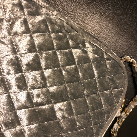 Platinum Gray Velvet Stiletto Satin laceup Booties - Picture 7 of 8